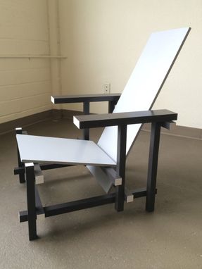 Custom Made Gray Black Chair & Ottoman