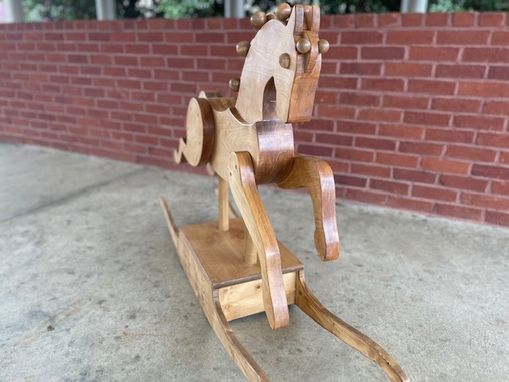 Custom Made Handcrafted Wood Rocking Horse / Pick Your Own Stain Color