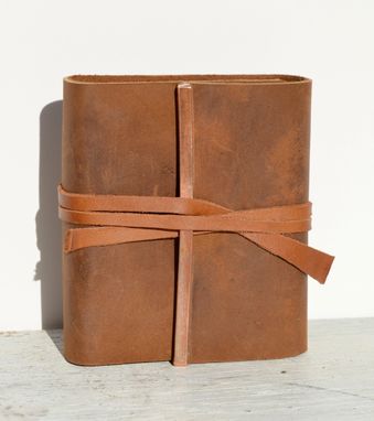 Custom Made Handmade Bound Leather Journal Copper Travel Diary Silkscreen Tree Art Notebook