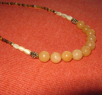 Custom Made Adventurine And Mother Of Pearl Necklace - Free Shipping