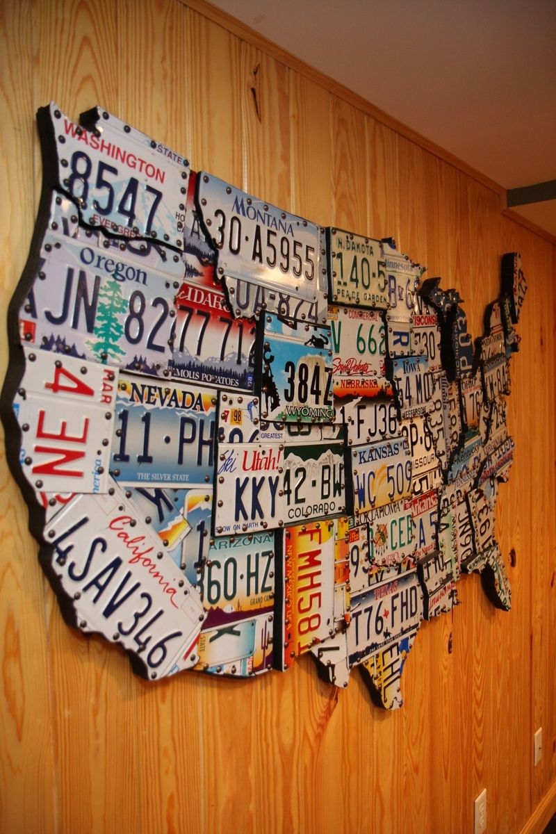 Handmade License Plate Art by The Junk Bunk