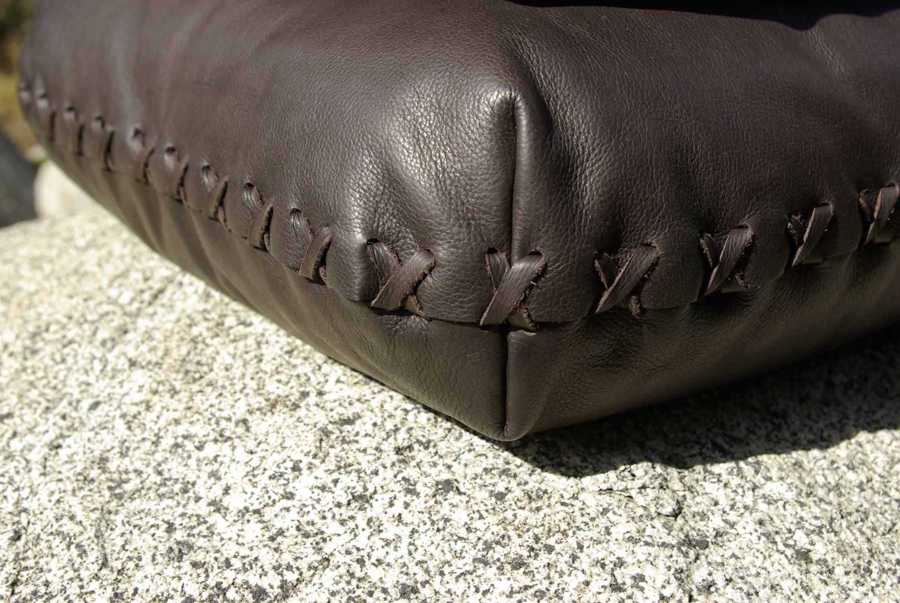 Custom HandLaced Leather Pillows by RB Woodworking