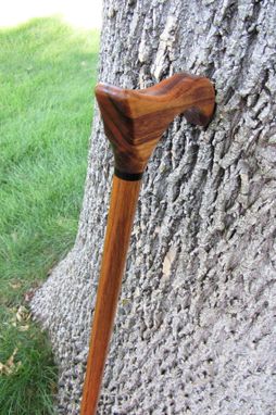 Custom Made Walking Cane - Tigerwood (Concalo Alves), African Blackwood, Brazilian Cherry 36