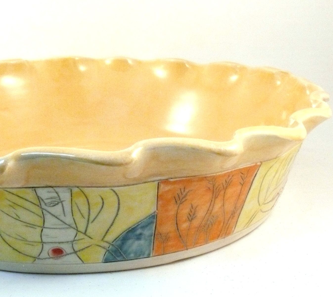 Buy Handmade Quiche Or Tart Baking Dish, Pie Plate / Pie Baking Pan