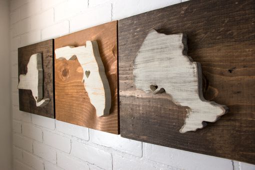 Custom Made Custom Wood State Sign - Wall Art - Housewarming Gift - Wedding Gift Idea