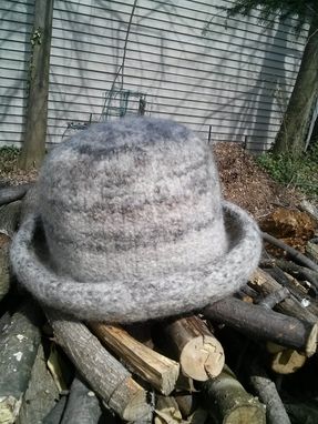 Custom Made Heather Felted Natural Wool Roll Brim Hat