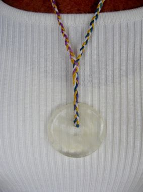 Custom Made Boho Chic Necklace. Handbraided With Rainbow Colors Hemp. Circle Of Life Pendant. One Of A Kind.