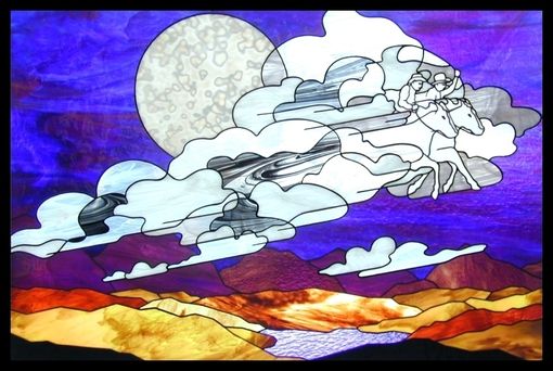 Custom Made Ghost Riders In The Sky - Cowboy Themed Stained Glass