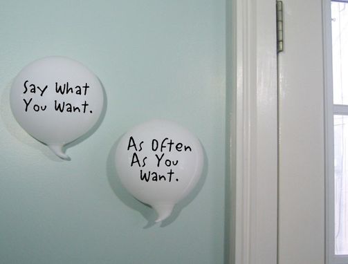 Custom Made Glass Dry Erase Cartoon Word Balloons- Conversation Pieces(Tm) White