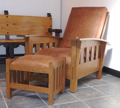 Custom Made Bow Arm Arm Morris Chair With Footstool