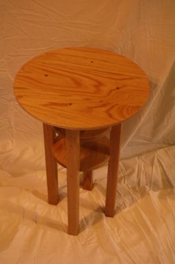 Custom Made Round Oak Side Table