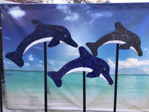 Custom Made Tile Mosaic Dolphins