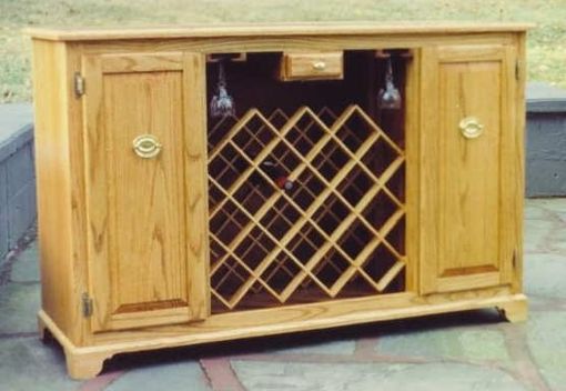 Custom Made Oak Wine Cabinet