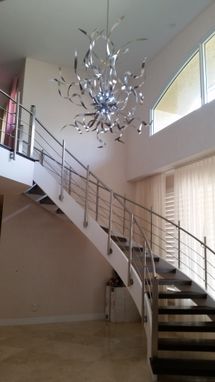 Custom Made Ball And Stainless Steel Ribbon Led Chandelier