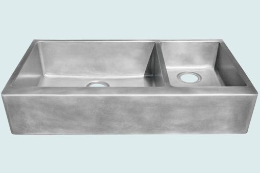 Custom Made Zinc Sink With Apron & 2 Bowls
