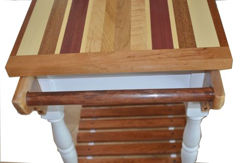 Custom Made Country Kitchen Island ~ Exotic Wood Top