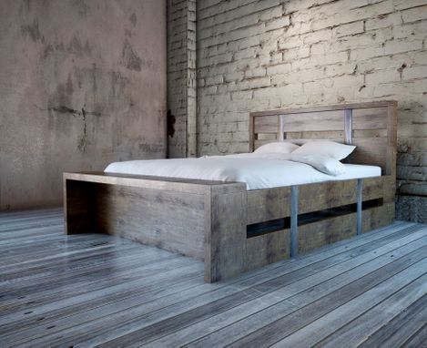 Custom Made Steel Belt Bed With Build-In Bench