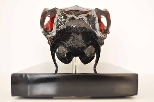 Custom Made Painted Elk Skull- Custom Sculpture And Art