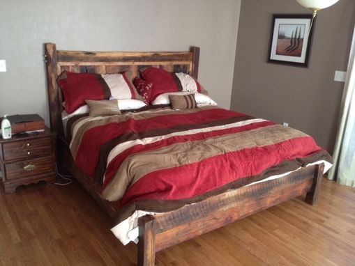 Custom Made Reclaimed Oak Bed Frame, Cabin Comfort