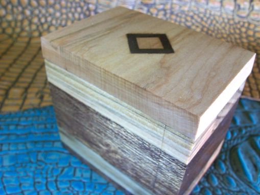 Custom Made Wood Trinket Box With Cherry And Walnut Inlay