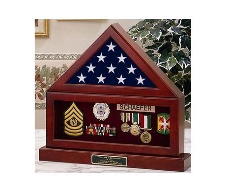Custom Made Flag And Pedestal Display Cases