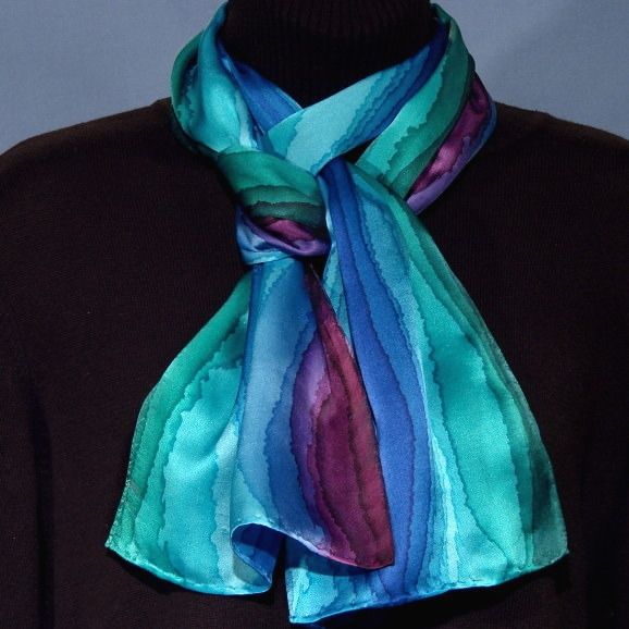 Custom Designer Stripe Silk Scarf by Silk From The Hartz | CustomMade.com