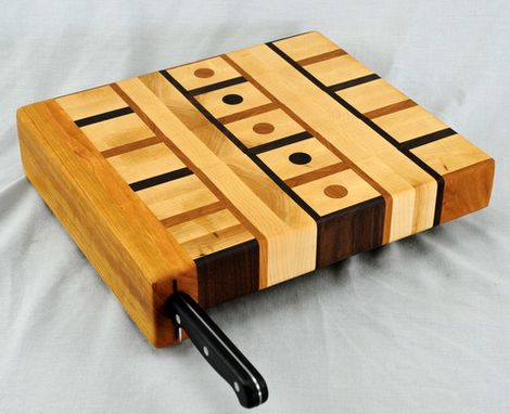 Custom Made End Grain Chopping Blocks With Knife Holders