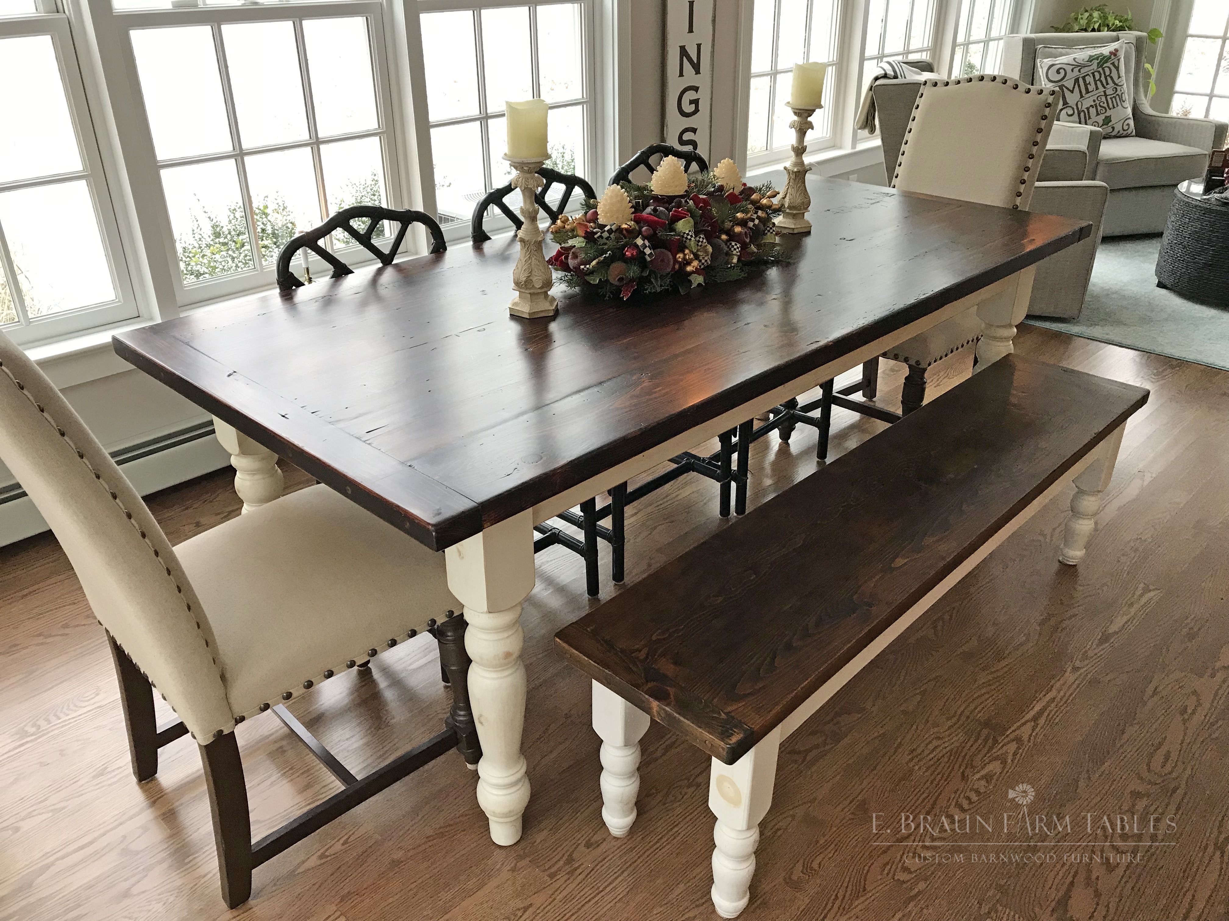Teak Wood Farmhouse Dining Room Table