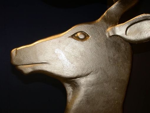 Custom Made Gold-Plated Deer Sculptures