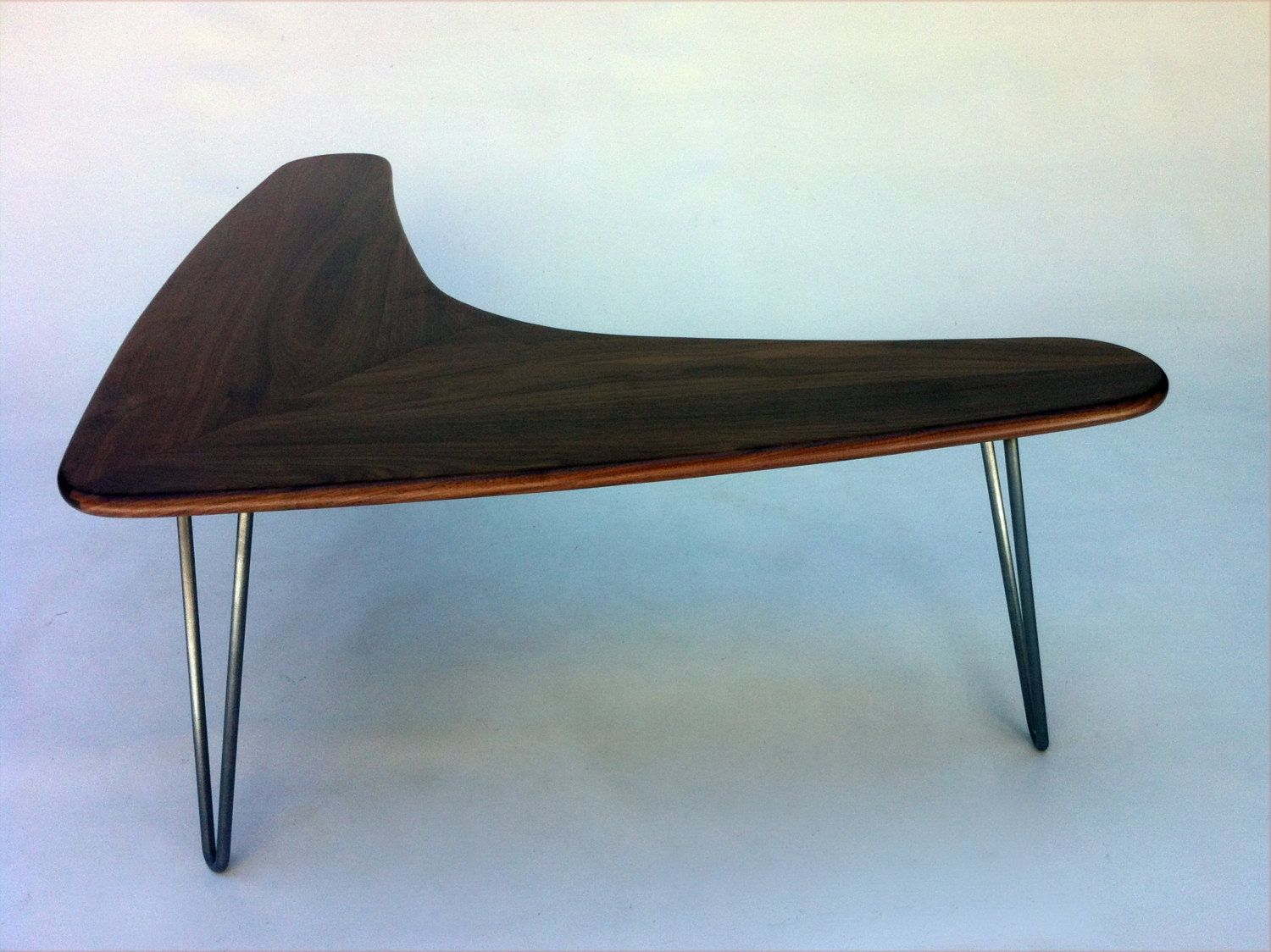 Buy A Custom Made Boomerang Coffee Table W/ Hairpin Legs Made Of Buy a Custom Made Boomerang Coffee Table W/ Hairpin Legs Made Of Solid Walnut In Mid Century Modern, made to order from Studio1212 | CustomMade.com - Buy A Custom Made Boomerang Coffee Table W/ Hairpin Legs Made Of