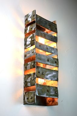Custom Made Wine Barrel Ring Wall Sconce - Ladder To Heaven - Made From Retired Ca Wine Barrels Rings