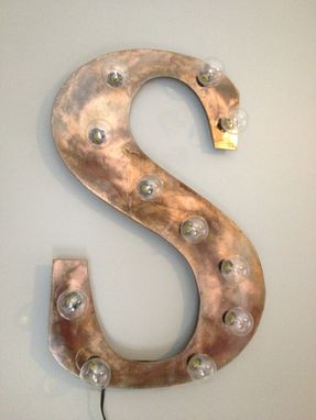 Custom Made Night Light Industrial Letter Wall Hanging Metal Letter Light Fixture 24 Inch Tall