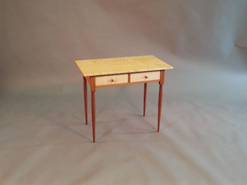 Custom Made Cherry And Tiger Maple Shaker Side Table