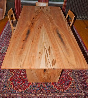 Custom Made Slver Maple Crotch Figure Dining Table