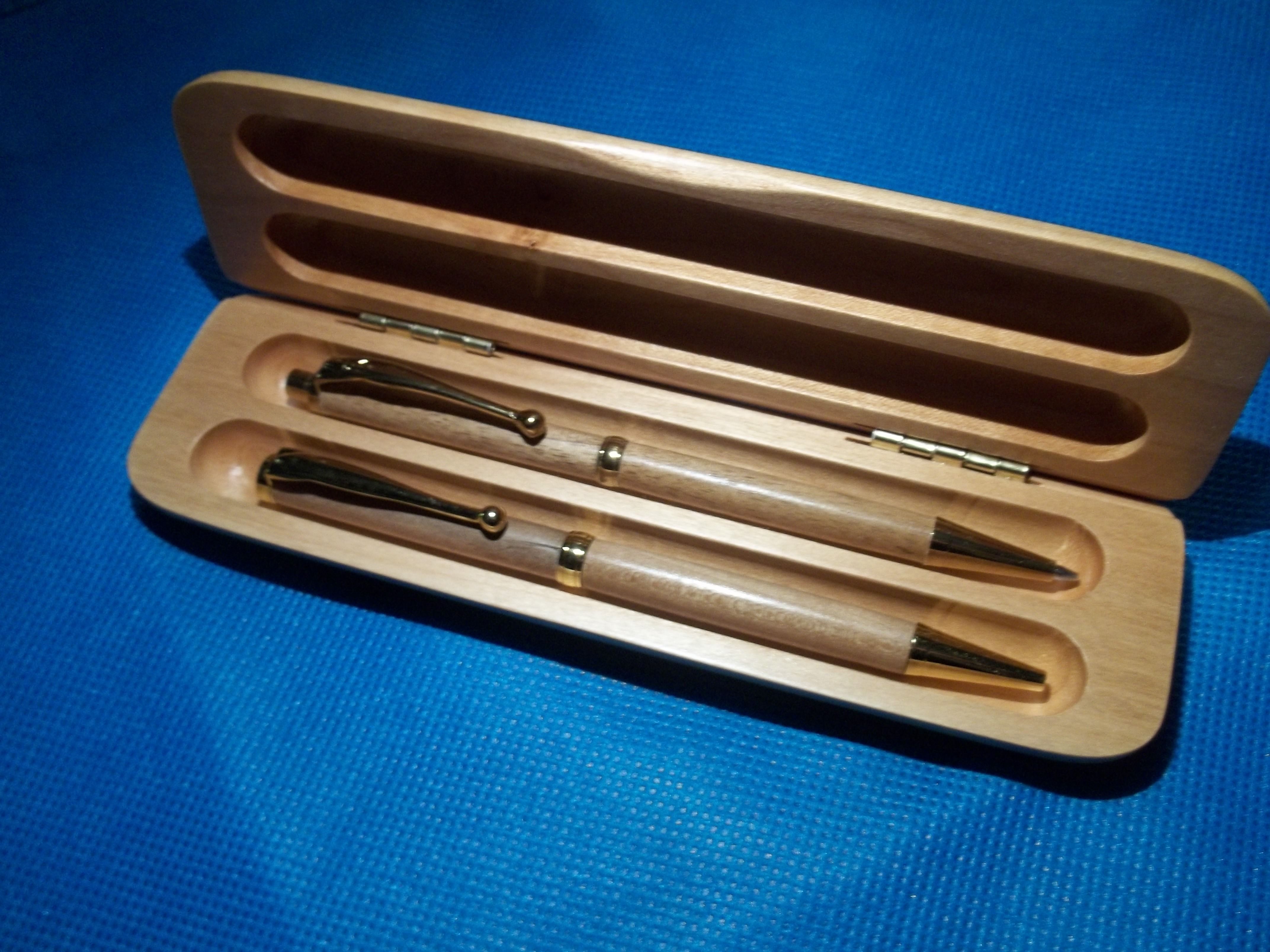 Hand Crafted Pen And Pencil Sets With Wooden Box by Bluehorn Custom ...