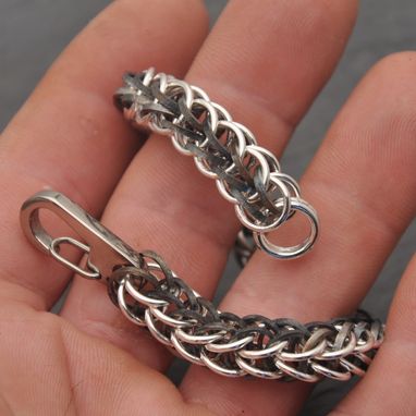 Custom Made Sterling And Titanium Persian Chainmail Bracelet