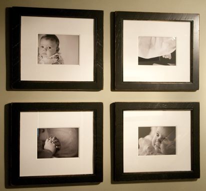 Custom Made Pine Art/Photo Frames, Painted Black And Distressed
