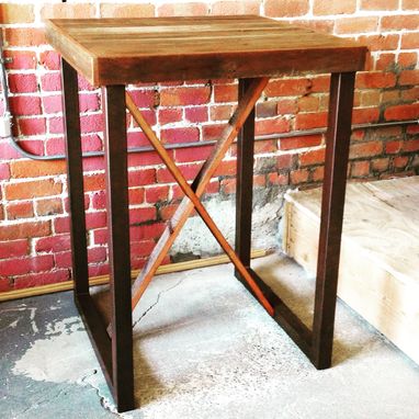 Custom Made Reclaimed Wood Pub Height Bar Table - Any Length