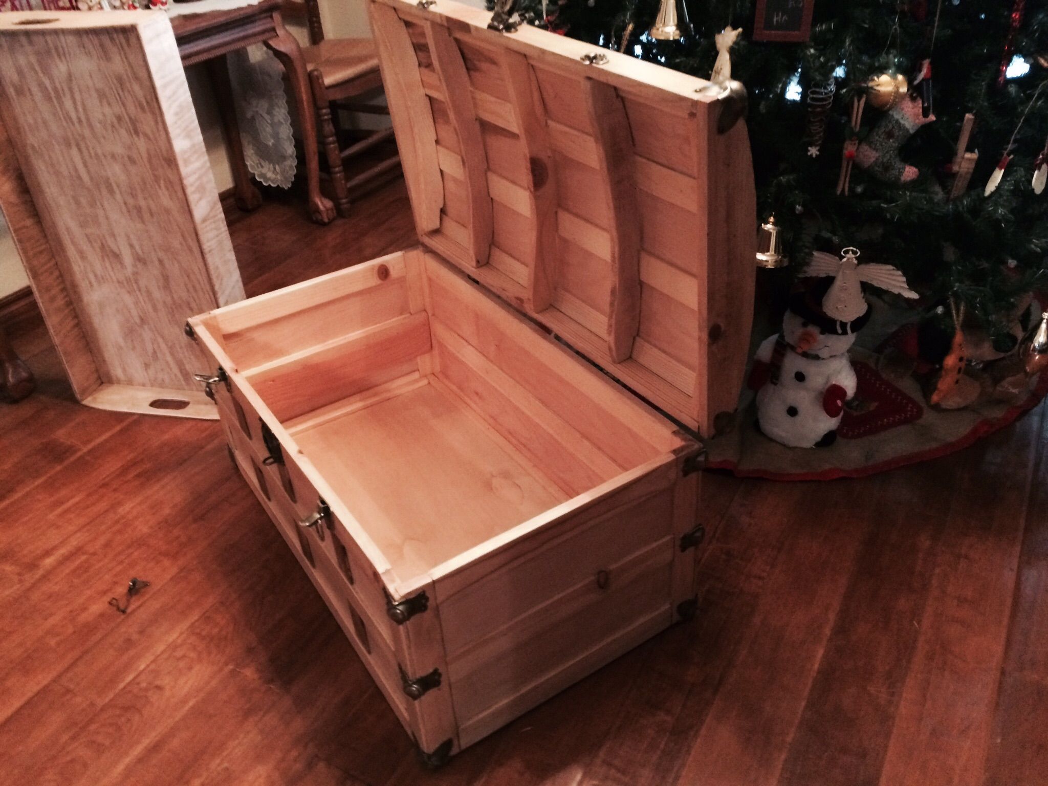 Buy Hand Made Custom Made Distressed Wood Trunk, made to order from