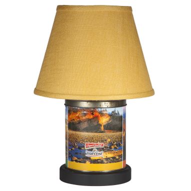 Custom Made Vintage Landscape Metal Caddy Lamp