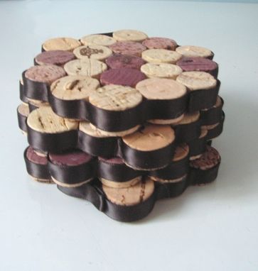 Custom Made Upcycled Coasters - Set Of Four Made From Recycled Wine Corks