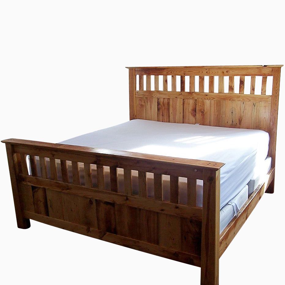 Hand Made Vintage Reclaimed Wood, Mission Style Full Bed Frame