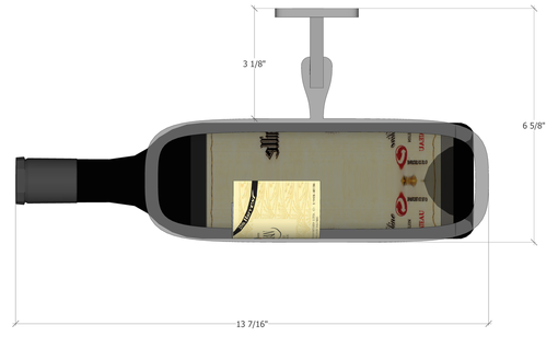 Custom Made (Wall Mount / Blade Series) Single Bottle Label Facing Wine Display