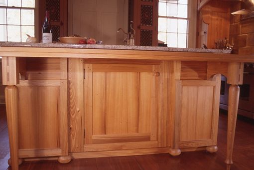Custom Made Plantation Kitchen With Cypress, Heart Pine, And Painted Cabinets