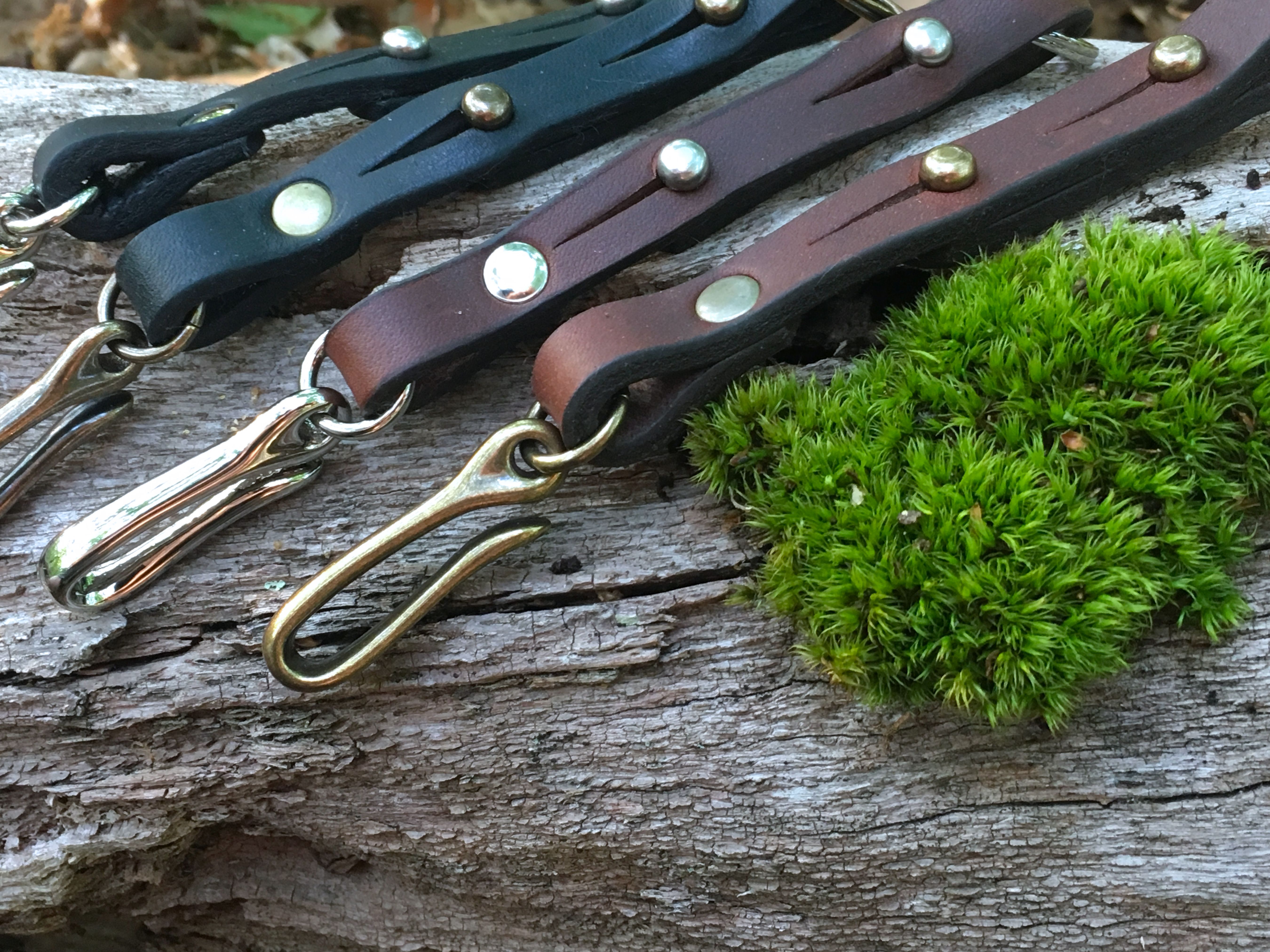 Buy Hand Made Japanese Fishhook Leather Keychain, made to order from  Project TransAction