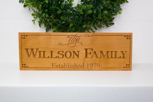 Custom Made Beech Wood Family Established Sign