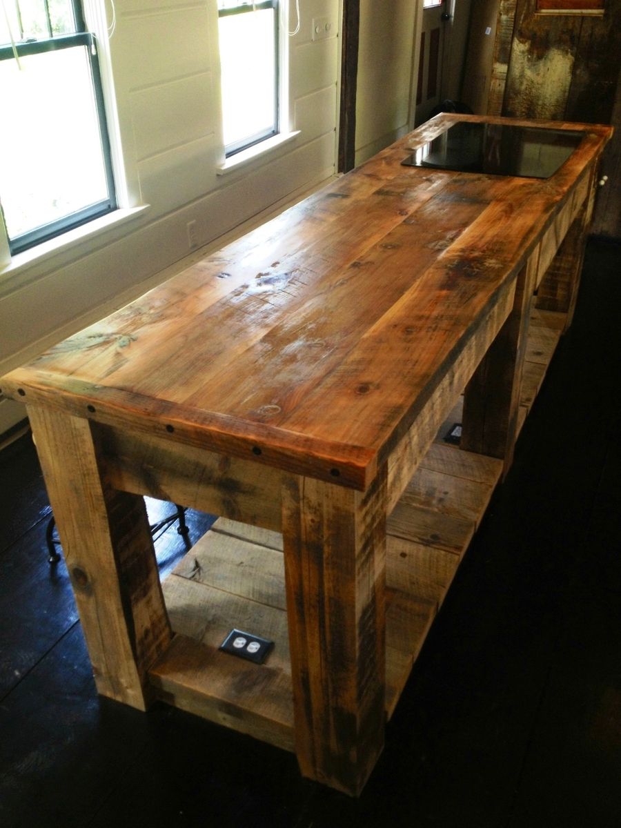 hand crafted rustic kitchen island by e.b. mann