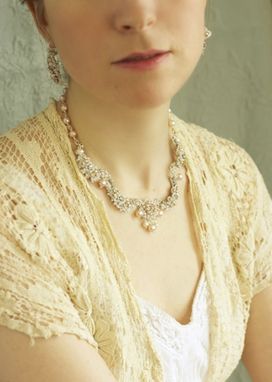 Custom Made Garland Of Roses Necklace | Silver Lace Bridal Collar With Pink Pearls