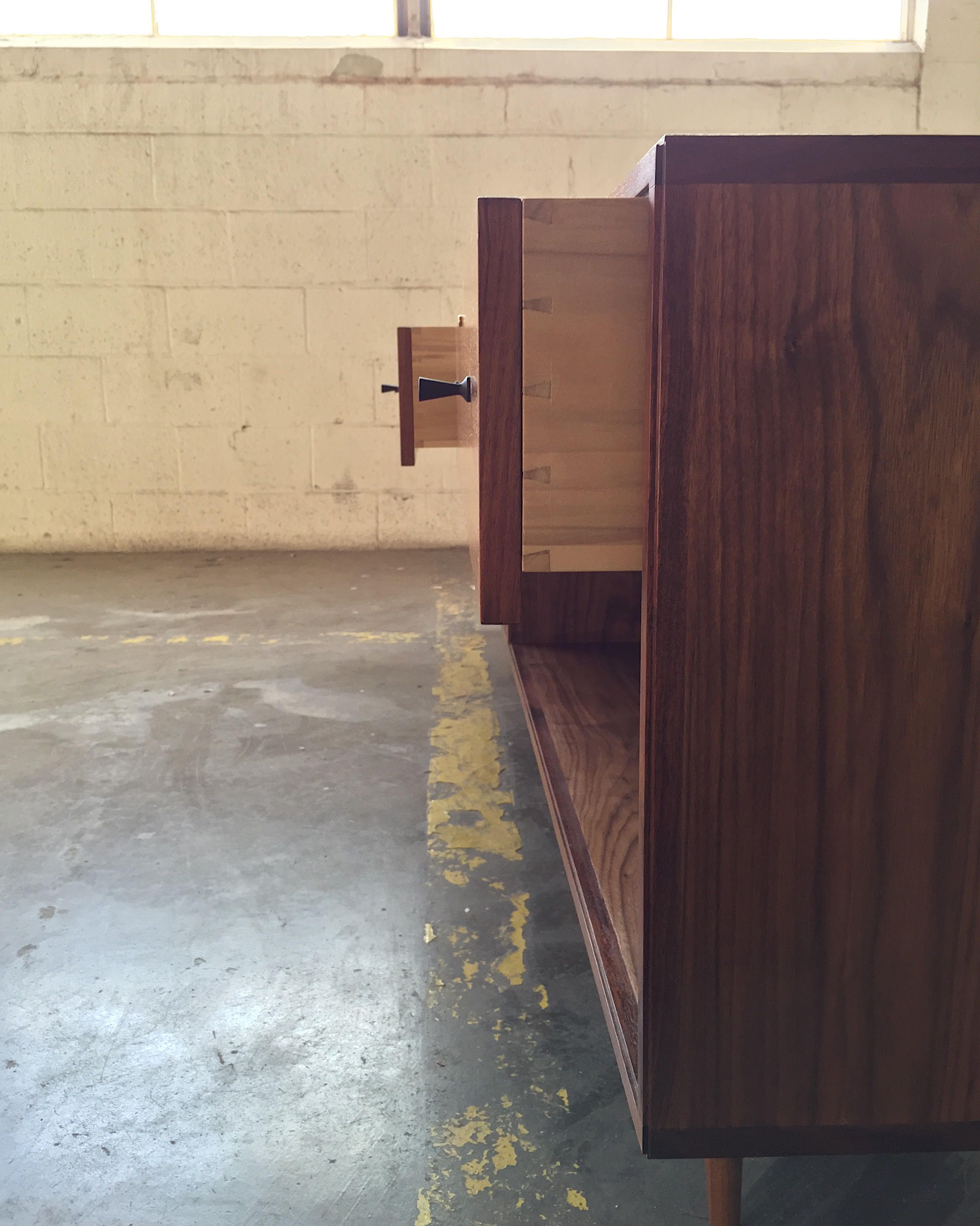 Buy Hand Crafted Mid Century Modern Style Bedside Table In Walnut, made