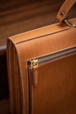 Custom Made Handcrafted Tuscan Leather Briefcase